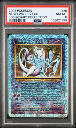 2002 Pokemon Legendary Collection Reverse Foil Mewtwo #29 PSA 8 - Image 1