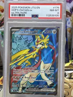 Pokemon TCG Hop's Zacian EX Ultra Rare PSA 8 NM-MT - Image 1
