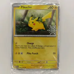 Pokemon TCG: Holiday Calendar 025/165 Pikachu Festive Stamp Promo SEALED NM - Image 1