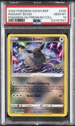2022 POKEMON SWSH BLACK STAR PROMO #230 RADIANT EEVEE PSA 10 - Image 1