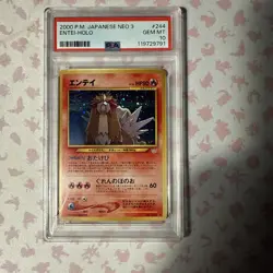 2000 Pokemon PM Japanese Neo 3 Entei Holo #244 - PSA 10 GEM MINT *US Seller* - Image 1