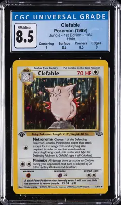 1999 POKEMON JUNGLE 1ST EDITION #1 CLEFABLE-HOLO CGC 8.5 - Image 1