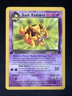 Pokemon Team Rocket 1st Edition Uncommon Dark Kadabra #39 NM - Image 1