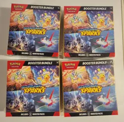 Lot Of 4 Pokemon TCG Scarlet Violet Surging Sparks Booster Bundle Sealed New - Image 1