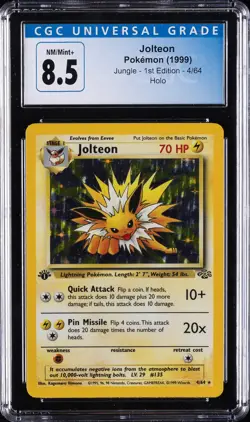 1999 POKEMON JUNGLE 1ST EDITION #4 JOLTEON-HOLO CGC 8.5 - Image 1