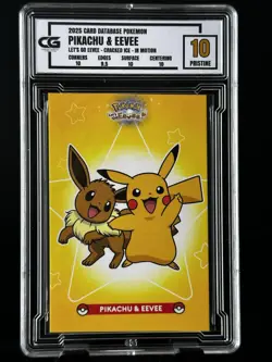 Pikachu Eevee CG Pristine 10 Card Database Let’s Go CGC PSA Pokemon 2025 #2 - Image 1