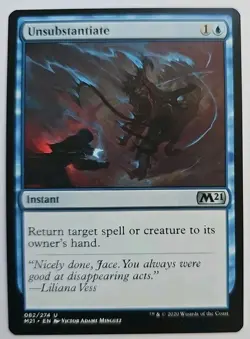 MTG Magic The Gathering Card Unsubstantiate Instant Blue M21 - Image 1