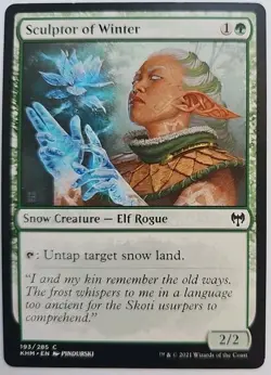 MTG Magic The Gathering Card Sculptor of Winter Snow Creature Elf Rogue Green - Image 1