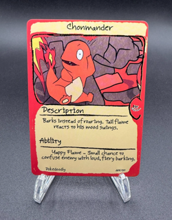 PokeDoodly Chonmander (Charmander) 004/151 - 1st Edition Card - Fan Art - Image 1