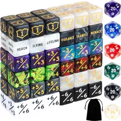 78 Pieces MTG Dice Counters Bulk Life Keyword Counter Dice Set Plus 1/+1 Buff... - Image 1