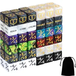72 PCS MTG Dice Counters Life Keyword Counter Dice Set Plus 1/+1 Ability Buff... - Image 1