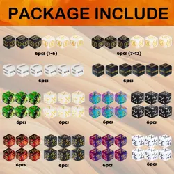 72 PCS MTG Dice Counters Life Keyword Counter Dice Set Plus 1/+1 Ability Buff... - Image 3