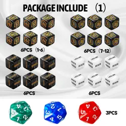 63 PCS MTG Dice Set with Shield Life Counter (1-12), Keyword Ability Count - Image 4