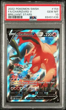 PSA 10 Charizard V 154/172 Alternate Art 2022 Brilliant Stars Pokemon TCG - Image 1
