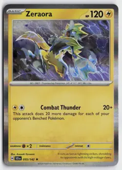 Pokemon Zeraora - 055/142 Holo Rare SV07: Stellar Crown NM - Image 1