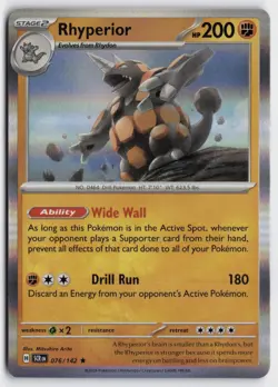 Pokemon Rhyperior 076/142 Holo Rare SV07: Stellar Crown NM - Image 1