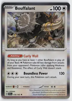 Pokemon Bouffalant 119/142 Holo Rare SV07: Stellar Crown NM - Image 1