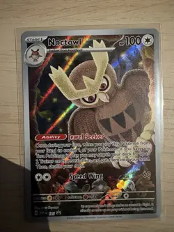 Pokemon TCG: Noctowl SVP 141 Full Art Holo Black Star Promo Stellar Crown NM - Image 1