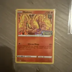 Moltres SWSH185 Stamped Brilliant Stars variant Pokemon TCG NM black star - Image 1