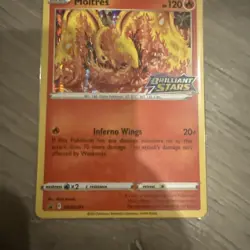 Moltres SWSH185 Stamped Brilliant Stars variant Pokemon TCG NM black star - Image 3