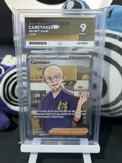 Ace 9 Pokemon Caretaker 203/167 Twilight Masquerade Full Art Secret Rare Card - Image 1