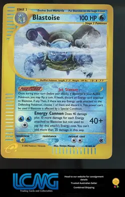 Pokemon TCG Card REVERSE HOLO - Expedition #004/165 Blastoise (4) B2R - Image 1