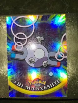 #81 Magnemite - Pokemon Topps Silver Holo Card - Blue Logo - Image 1