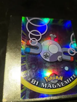 #81 Magnemite - Pokemon Topps Silver Holo Card - Blue Logo - Image 3