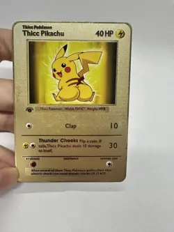 Thicc Pikachu 40HP Metal Pokemon Card-Collectible Gift Display！ - Image 3