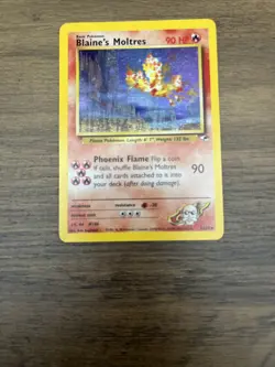 Blaine's Moltres 1/132 Gym Heroes Holo Rare Pokemon Card WOTC NM - Image 1