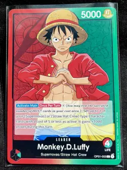 Monkey.D.Luffy (OP01-003) Full Art Mint Condition One Piece Leader Card - Image 1