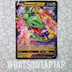 Pokemon Card Rayquaza V SWSH147 Black Star Promo Sword Shield V Battle Deck LP - Image 1