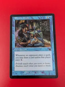 Rhystic Study Prophecy 2000 MTG Magic LP Terese Nielsen OG Printing - Image 1