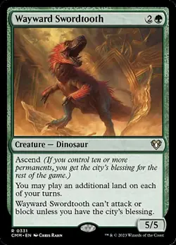MTG Wayward Swordtooth - Foil, NM-Mint, English Commander Masters - Image 1