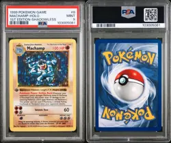 PSA 9 Machamp 1st Edition Shadowless 8/102 Holo Rare Pokemon Base Set MINT - Image 3