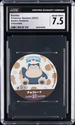 2023 POKEMON STICKERS BASKIN ROBBINS - CHOCOLATE - JPN SNORLAX CGC 7.5 - Image 1