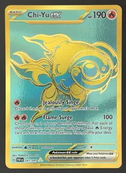 Chi-Yu EX Gold Secret Rare SV Paldean Fates Pokemon 241/091 - Image 1