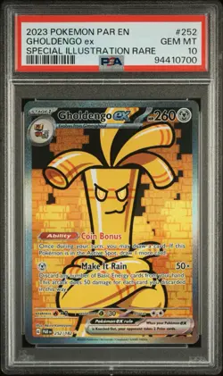 2023 Pokemon PAR EN Paradox Rift Gholdengo ex Special Illustration Rare PSA 10 - Image 1