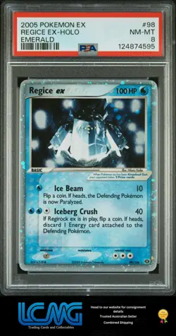 2005 Pokemon Ex Emerald #98 Regice Ex Holo PSA 8 B2R - Image 1