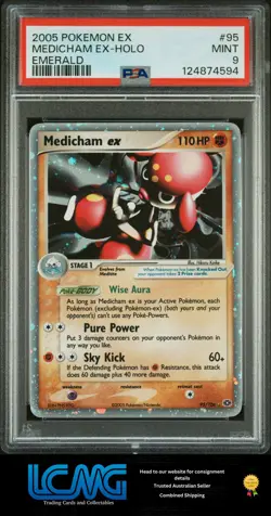 2005 Pokemon Ex Emerald #95 Medicham Ex Holo PSA 9 B2R - Image 1