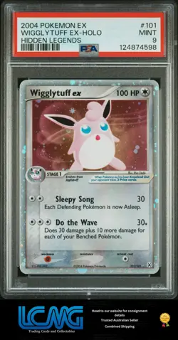 2004 Pokemon Ex Hidden Legends #101 Wigglytuff Ex PSA 9 B2R - Image 1