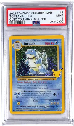 Carte Pokemon Tortank 2/102 Set de Base Celebrations 25 ans PSA 9 NEUF MINT 🇫🇷 - Image 1