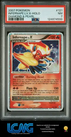 2007 Pokemon Diamond & Pearl #121 Infernape Lv.X Holo PSA 7 B2R - Image 1