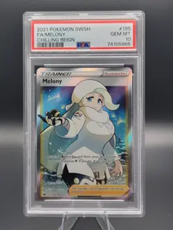 Melony - 2021 Pokemon Sword & Shield Chilling Reign #195 PSA GEM MT 10 - Image 1