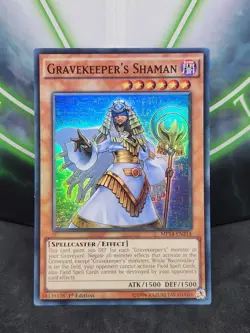 Yugioh Gravekeeper's Shaman MP14-EN214 Super Rare 1st Edition NM - Image 1