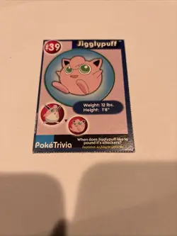 Jigglypuff 1999 Original 151 Pokemon Burger King PokeTrivia Trading Card #39 - Image 1