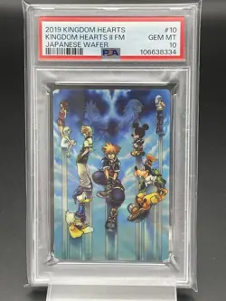 PSA 10 Kingdom Hearts Wafers Card Sora Mickey One Owner Graded Ultra Clear Case - Image 1