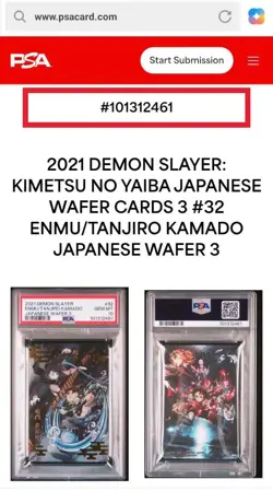 Demon Slayer Enmu Tanjiro PSA10 Foil Card Rare 2021 One-Owner PSA Case - Image 2