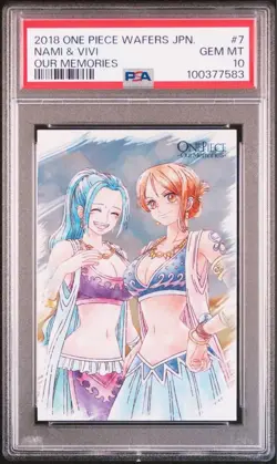 PSA10 One Piece Wafers Our Memories Nami Vivi Card - Rare Collectible Edition - Image 1