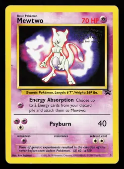 Mewtwo 3 WOTC Black Star Promo Pokemon Card - Image 1